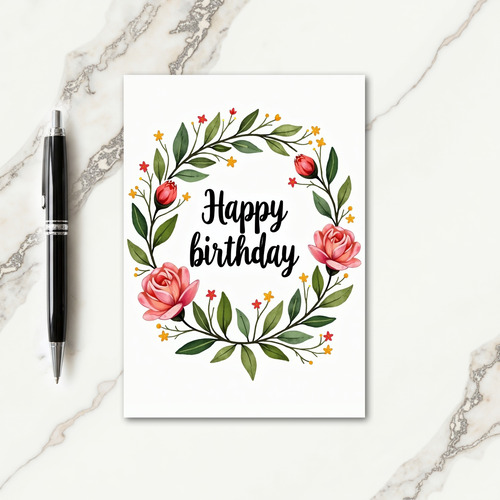 Blush Wreath Bloom Card