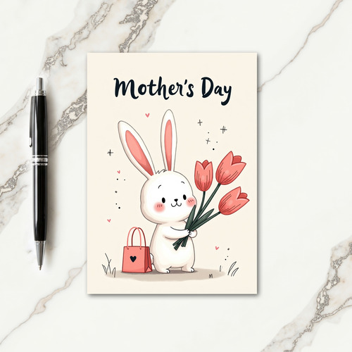 Blushing Bunny Tulips Card