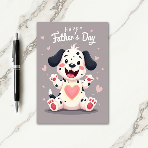 Blushing Canine Fathers Card