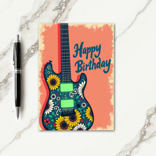 Bohemian Music Birthday Card