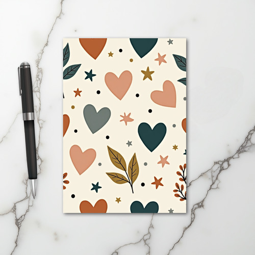 Boho Hearts And Stars Love Card