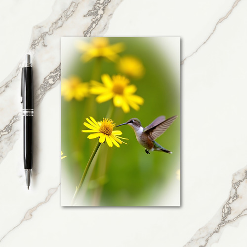 Bokeh Bird And Bloom Card