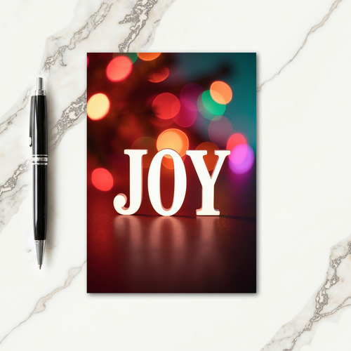 Bokeh Joy Christmas Card