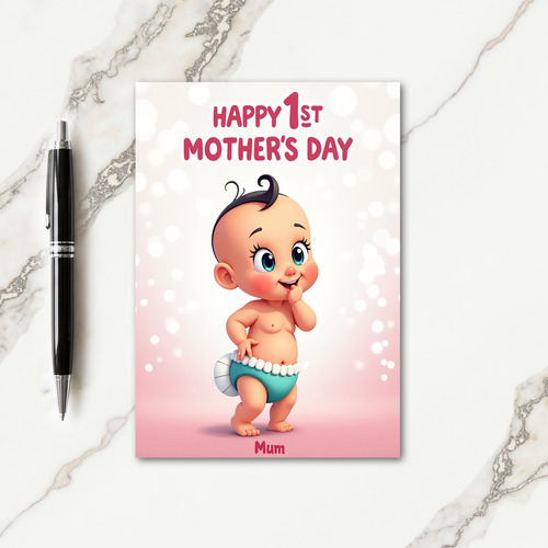 Bokeh Lights Happy Baby Card