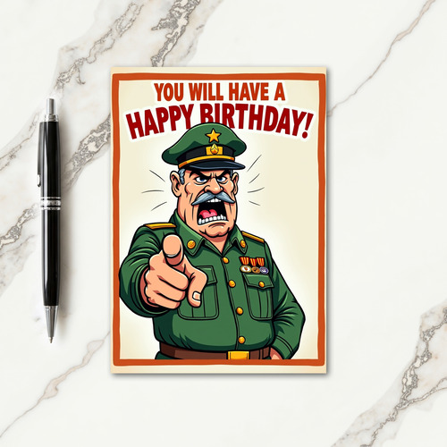 Bold Birthday Officer Card