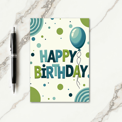 Bold Blue Birthday Card
