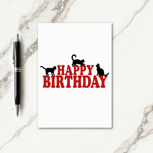 Bold Cat Birthday Card
