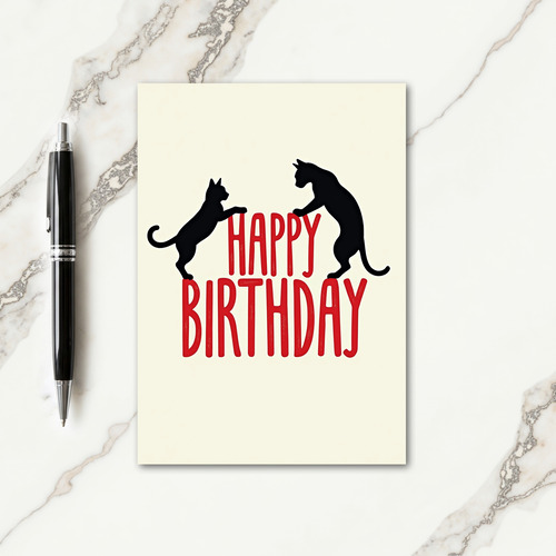 Bold Cat Silhouette Birthday Card