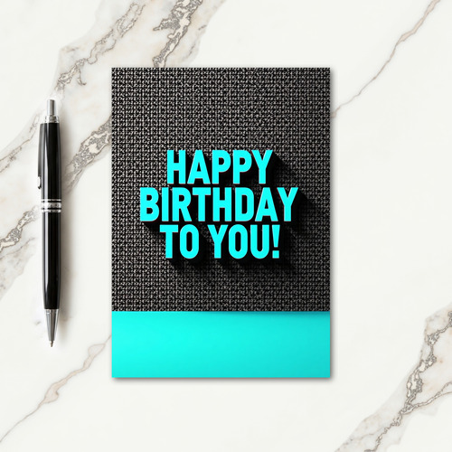 Bold Cyan Birthday Card