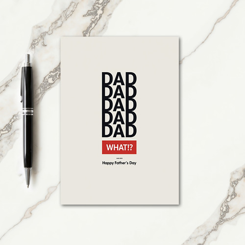 Bold Dad Typography Fathers Day Card