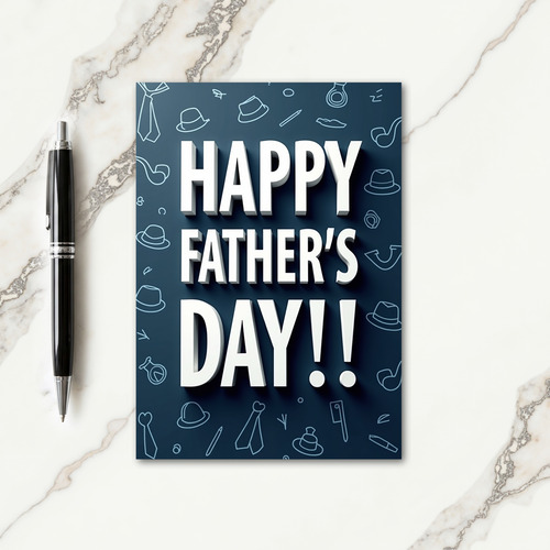 Bold Fathers Day Block Letter Card