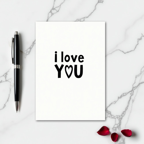 Bold I Love You Heart Card