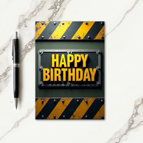 Bold Industrial Birthday Card