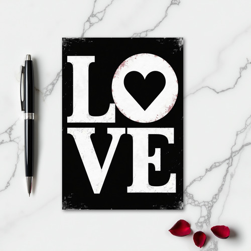 Bold Love Heart Vintage Style Card