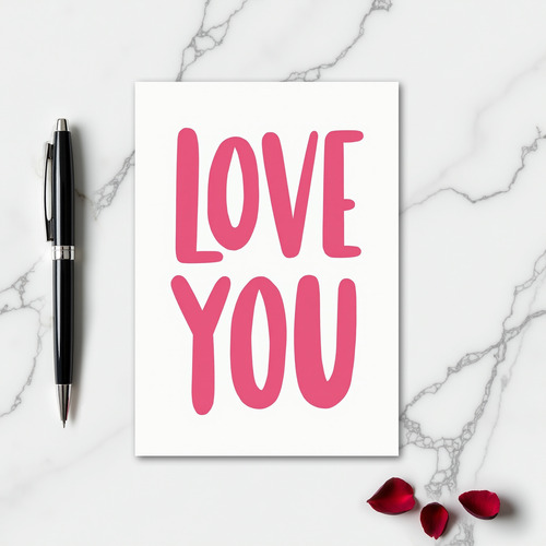 Bold Love You Pink Art Card