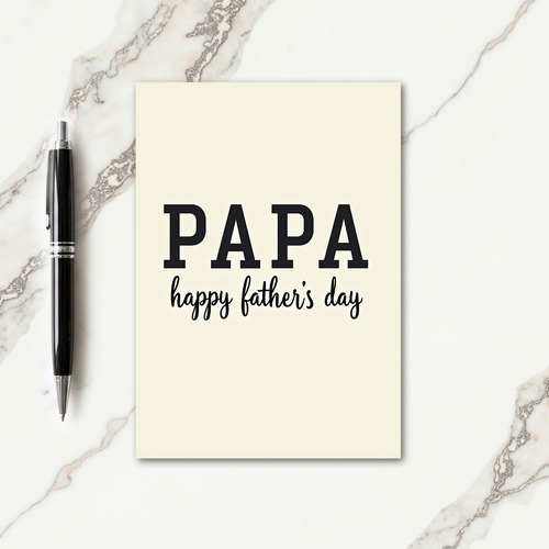 Bold Papa Fathers Day Card