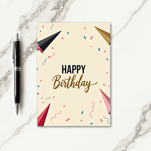 Bold Party Hat Birthday Card