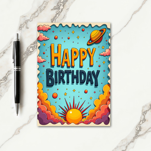 Bold Planet Birthday Card