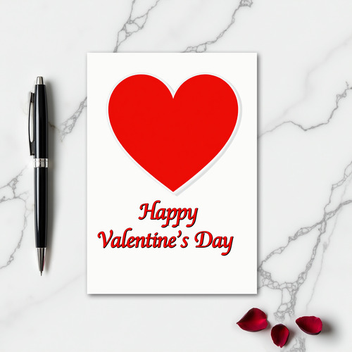 Bold Red Heart Valentines Day Card