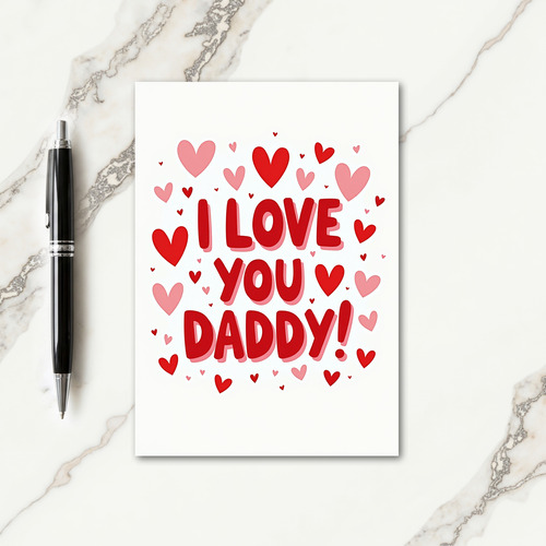 Bold Red I Love Daddy Card