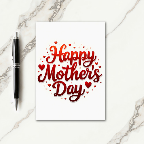 Bold Red Mothers Day Message Card
