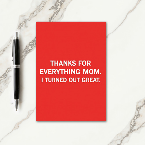 Bold Thanks Mom Card