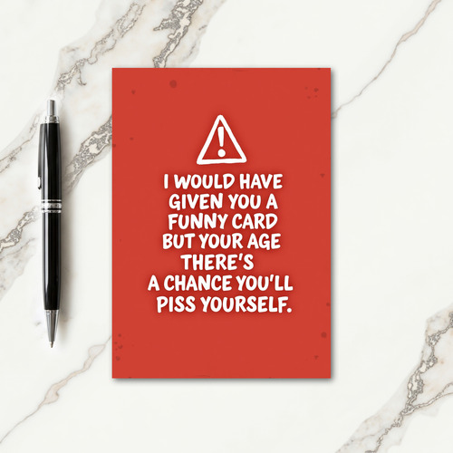 Bold Warning Birthday Card