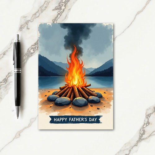 Bonfire Fathers Day Card
