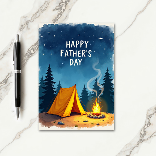 Bonfire Fathers Day Scene Card
