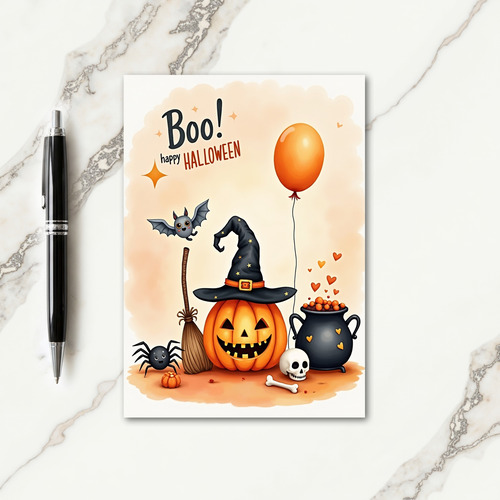 Boo Happy Halloween Card