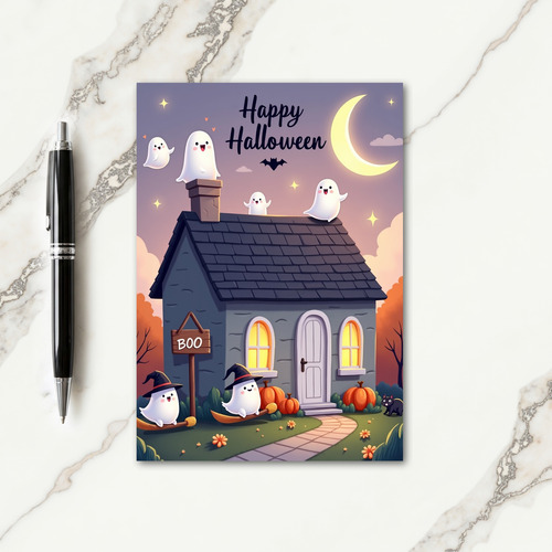 Boo House Night Card