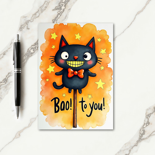 Boo To You Black Cat Card