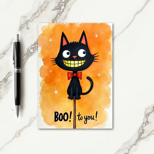 Boo To You Happy Cat Card