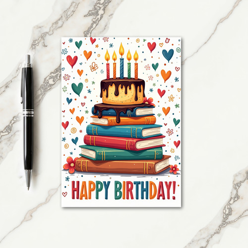 Book Tower Birthday Card
