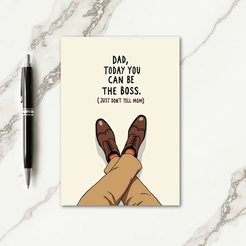 Boss Dad Funny Illustration Card