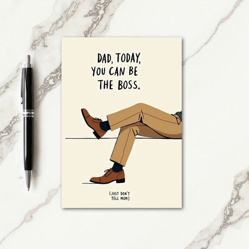 Boss Day Tan Trousers Dad Card