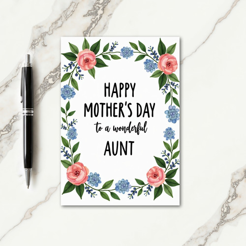 Botanical Aunts Day Wish Card
