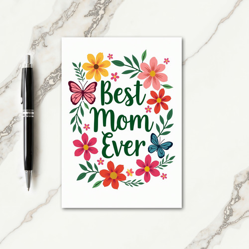 Botanical Best Mom Ever Card