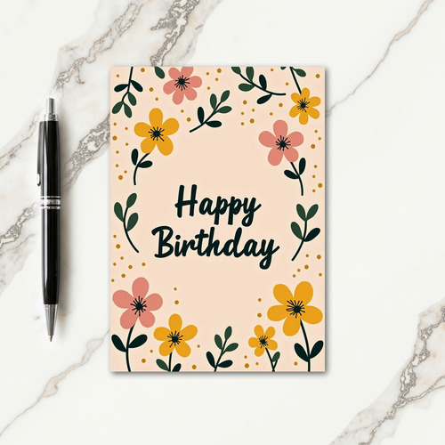 Botanical Birthday Art Card