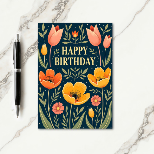 Botanical Birthday Greeting Card