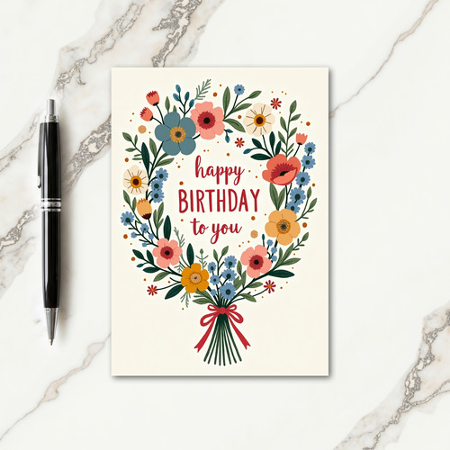 Botanical Birthday Illustration Card