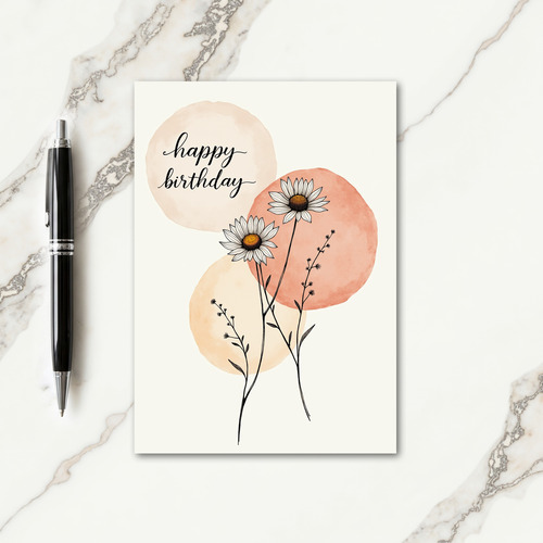 Botanical Birthday Line Art Card
