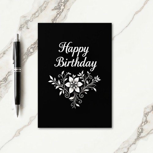 Botanical Birthday Motif Card