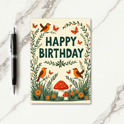 Botanical Birthday Vine Card