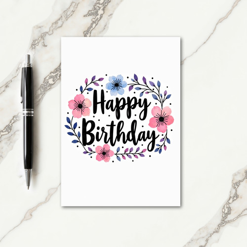 Botanical Birthday Wreath Card