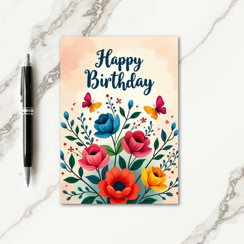 Botanical Bloom Happy Card