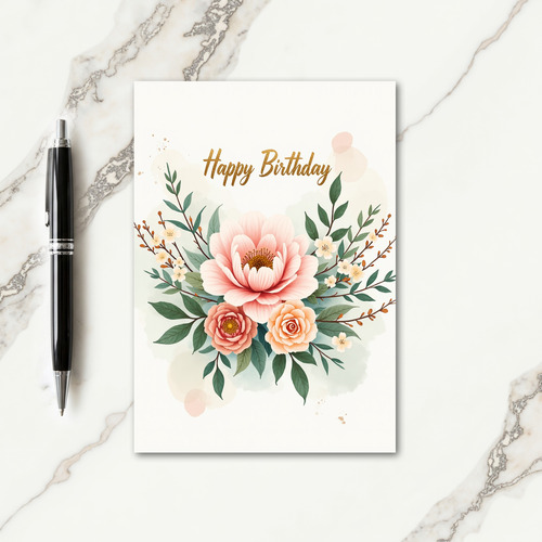 Botanical Blossom Birthday Card