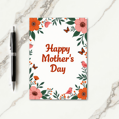 Botanical Border Mothers Day Card
