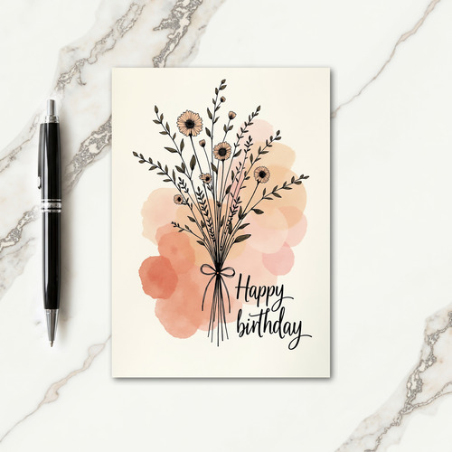 Botanical Bow Birthday Card