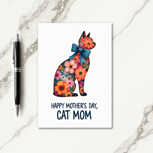 Botanical Cat Moms Day Card